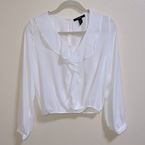Forever 21 White Sheer Blouse